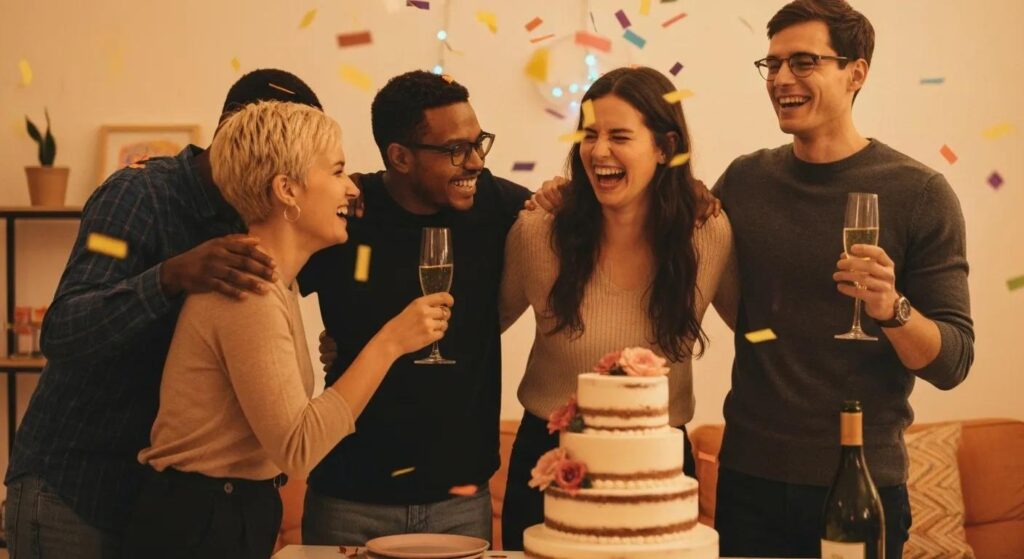 Celebration of startup success attributed to fractional CFO leadership