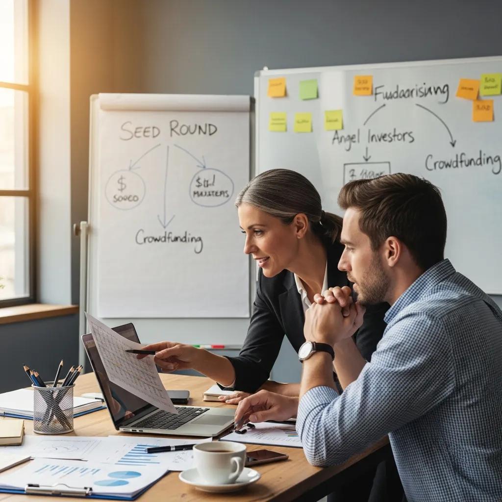 Fractional CFO and owner discussing fundraising strategy &mdash; practical preparation for investors