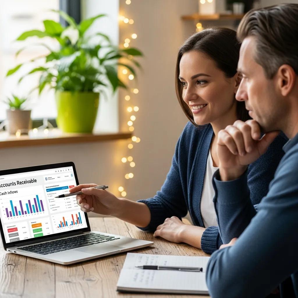 Small business owner handing over an invoice to a customer